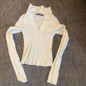 UO Ribbed Long Sleeve polo